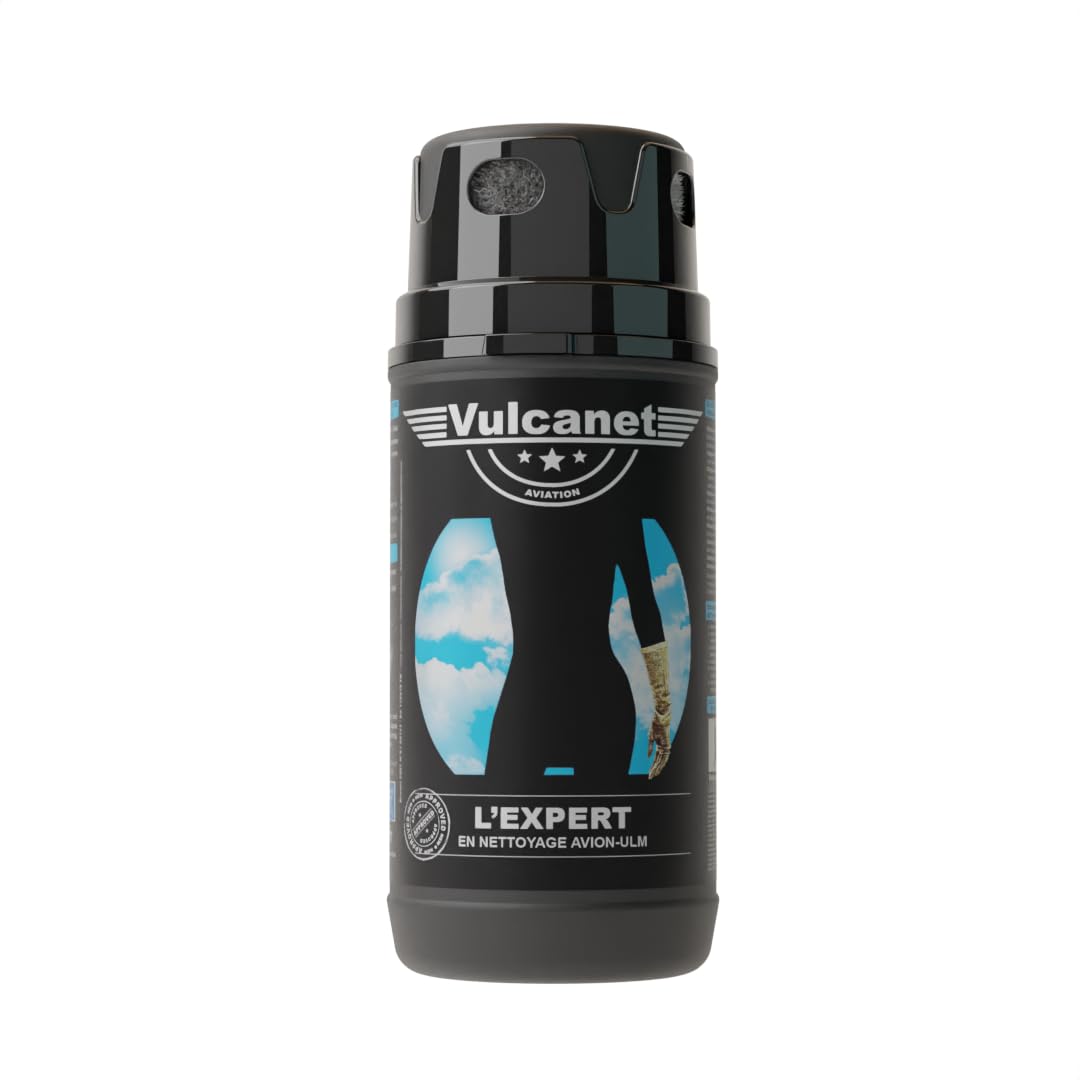 Vulcanet Nettoyant AVION - ULM - HELICOPTERE Sans Eau - Microfibre + Pinceau + Kit Voyage - Dégraisse Protège Remet À Neuf - Transportable Partout, 80 Unités