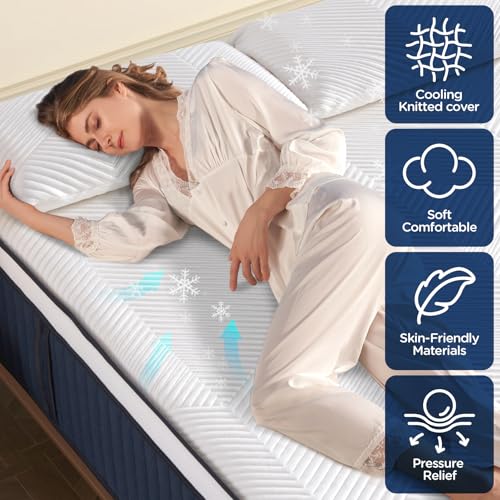 Queen-Mattress-DIGLANT-14Inch-Hybrid-Soft-Medium-Plush-Memory-Foam-Mattress-Queen-Size-Mattress-with-7-Zone-Pocket-Springs-Mattress-in-a-Box-for-Supportive-Pressure-Relief-CertiPUR-US-Certified Queen Mattress DIGLANT 14Inch Hybrid Soft Medium Plush Memory Foam Mattress Queen Size Mattress with 7 Zone Pocket Springs Mattress in a Box for Supportive Pressure Relief CertiPUR US Certified