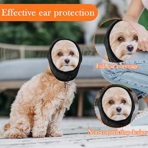 RUGBOL Hunde Ohrenschützer, verstellbar, Lärmschutz für Stressreduktion, Bequeme Kopfbandage für Pflege, Badezeit, Feuerwerk und Gewitter (S)