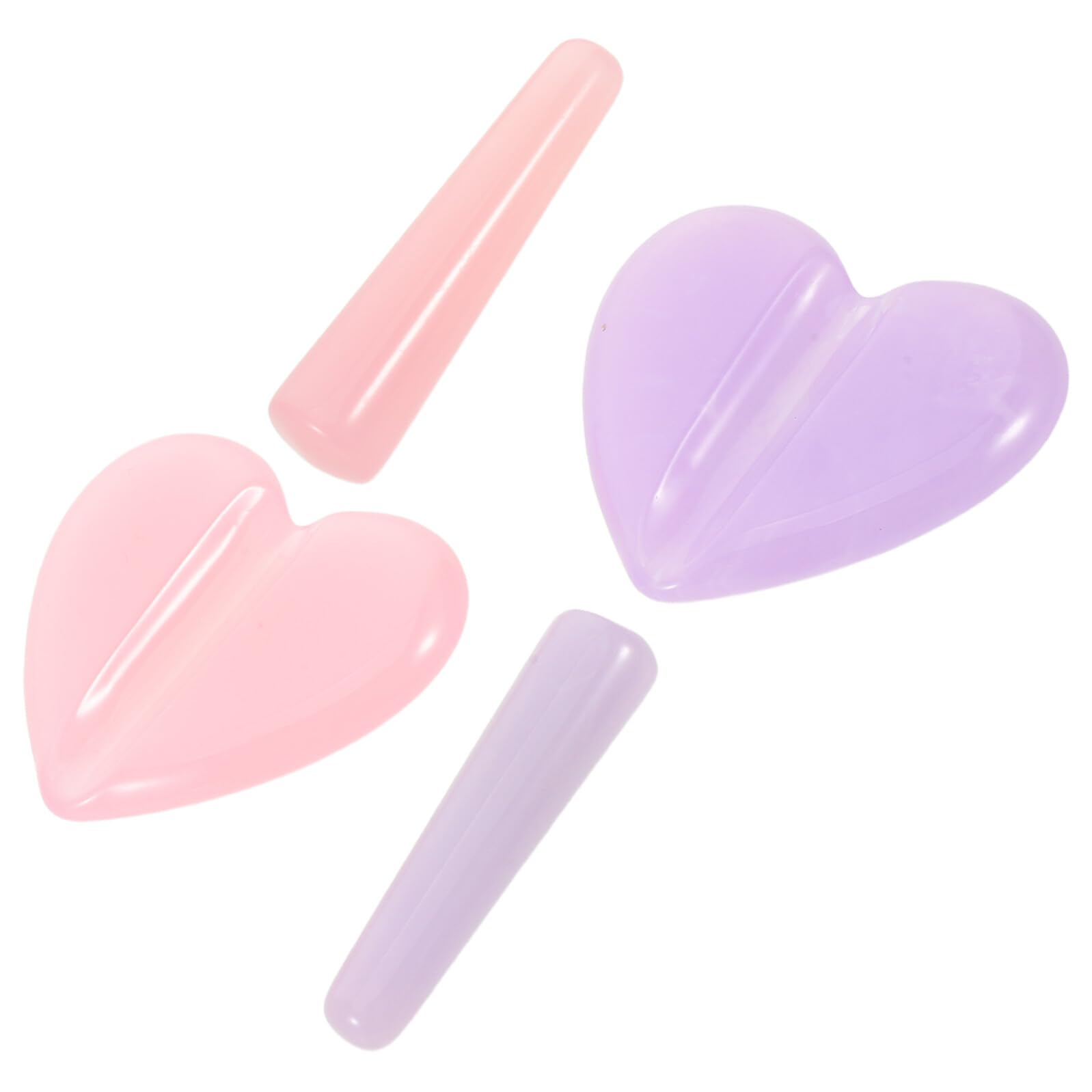 Geprägte Acryl Nagelbiegeform in Herzform Rosa, 2 Satz