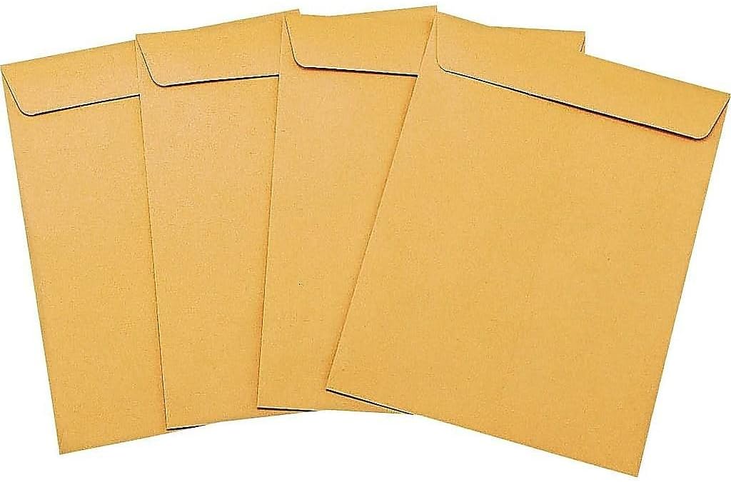 Staples 9 x 12 Catalog Envelopes, Brown Kraft, Gummed Flap Seal, Tear‑Resistant Heavyweight Open‑End Mailers, 100/Box