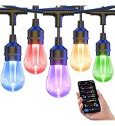 XMCOSY+ Smart Outdoor String Lights, 98Ft Patio Lights Waterproof, App Control, Compatible with A...