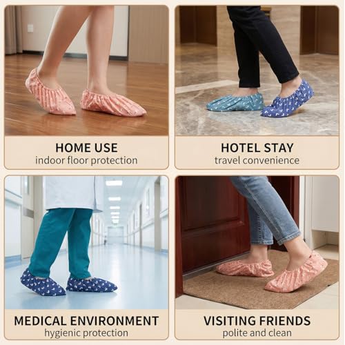 YAZWUR 3 Paare Waschbare Entenschuhüberzieher, Schuhschutz Überzieher mit Rutschfester Sohle, Teppichschutz für die Hausreinigung, für die meisten Erwachsenen.