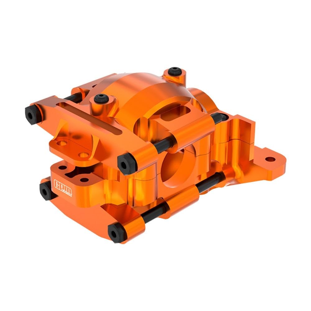 Aluminum 7075 Alloy Rear Upper and Lower Bulkhead for Traxxas 1:16 Mini Maxx/Mini Slash/XRT VXL 3S Monster Truck Upgrades - Orange