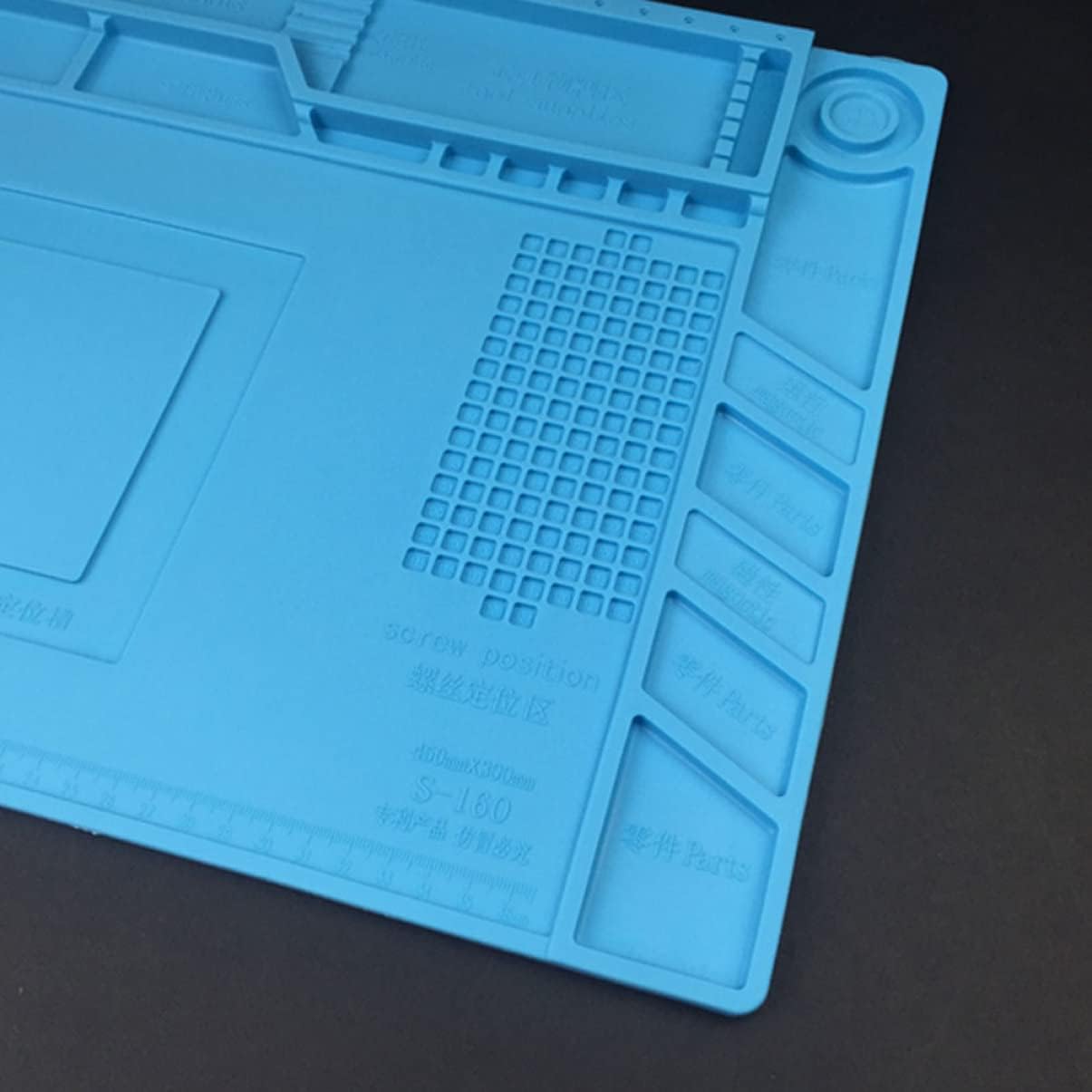 STOBOK Working Mat Repair Pad Small Parts Work Pad Laptop Repair Tools Resistance Repair Mat Magnetic Soldering Mat Magnetic Repair Mat Project Mat Small Parts Mat Blue