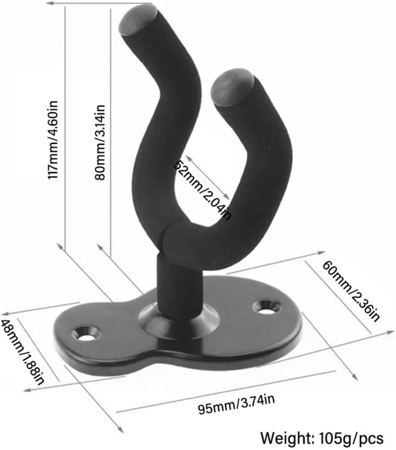 Metal Guitar Hanger Hook Wall Mount Non-slip Stand Display Rack For Electric Guitar Instrument Accessories(Silver)