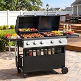 Aoxun 5-Burner Grill Griddle Combo