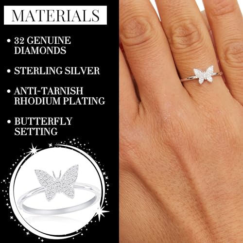 Beaux Bijoux Real Diamond Rings for Women in Sterling Silver - Engagement, Promise Anniversary, Genuine Fine Diamond Rings in Multiple Shapes and Styles3