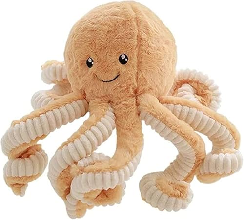 NatureMan Juguetes de peluche de pulpo de 15.7 pulgadas, animales de peluche de pulpo suave, regalos de cumpleaños para niñas y niños (marrón)