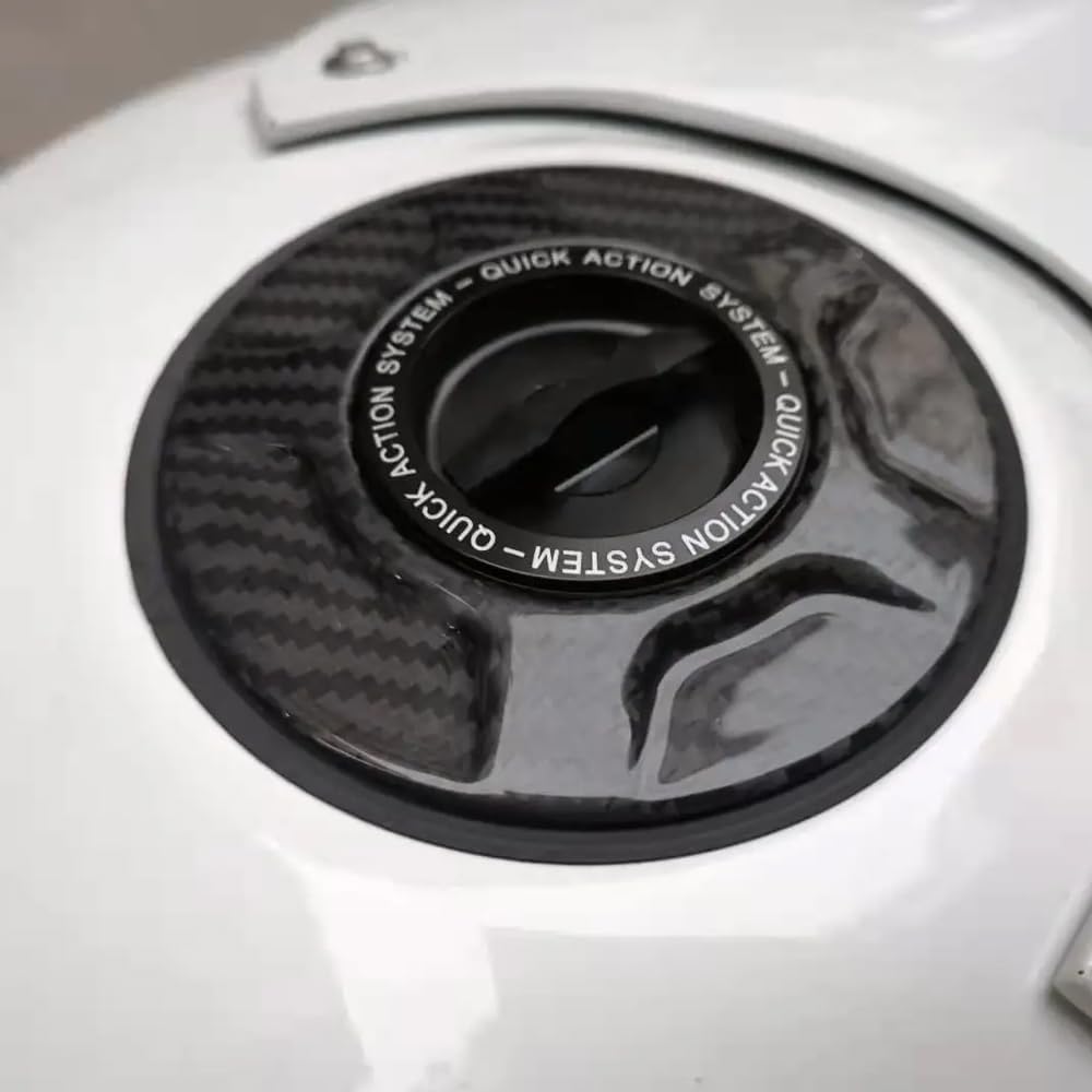 Carbon Fiber Keyless Fuel Gas Cap Tank Cover For BMW S1000RR HP4 2010-2024 S1000R 2014-2024 R NINE T R9T (Black)