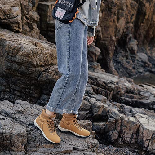 Hiking Work Waterproof Boots For Women - Winter Snow Tactical Trekking Boots Combat Camping Walking Boots Non Slip Booties For Women W130-Rtw20-Yellow-7 #TOP5