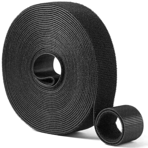 1in x 24ft | Hook and Loop Straps Heavy Duty | Double Sided Self-Gripping Strips | Reusable Multi-Purpose Wrap Roll for Home, Office, Data Center, and More by QTBLY - Used condition - US$8.09