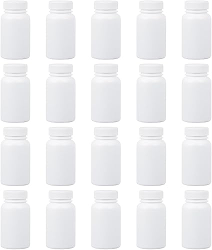 Miniatura 1 de Botellas vacías de píldoras con tapas, viales de medicación, 20 unidades de 3.4 fl oz, recipientes de almacenamiento de píldoras con tapa de rosca,
