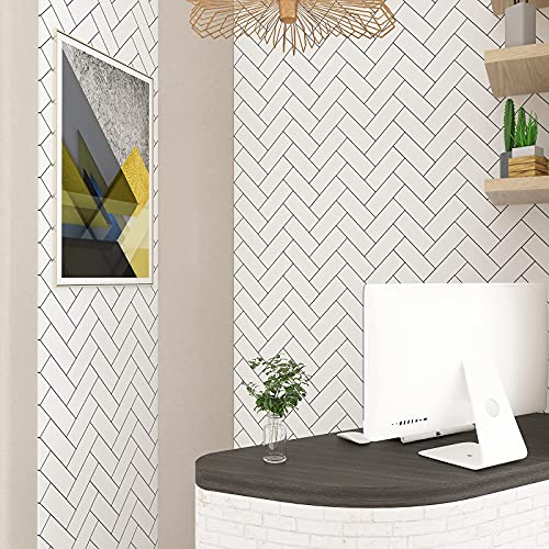 Chichome Peel And Stick Wallpaper Self Adhesive Removable Geometric Wallpaper 17.7''X100'' Black And White Modern Vinyl Stripe Brick Wallpaper Decorative Wall Covering For Bedroom Backsplash #TOP5