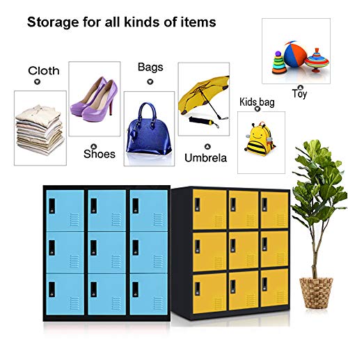Mecolor Small Office Storage Locker Cabinet Organizer For Employee,School Locker For Kids Mini Size (Blue, W9D) #TOP4