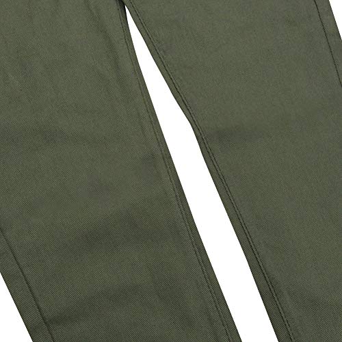 LONGBIDA Men's Denim Bib Overalls Fashion Slim Fit Jumpsuit with Pockets, Green, S