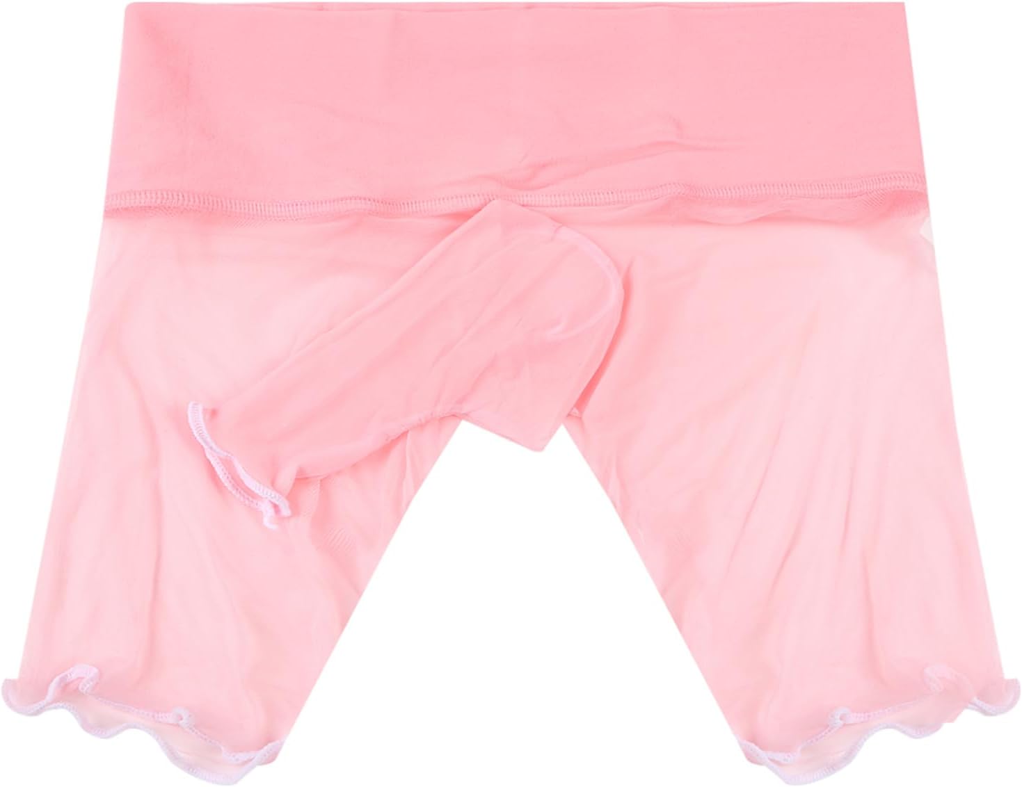 Men's Pantyhose Boxer Briefs Panties Ice Silk Sheer Boyshort Underwear with Sheath Pouch