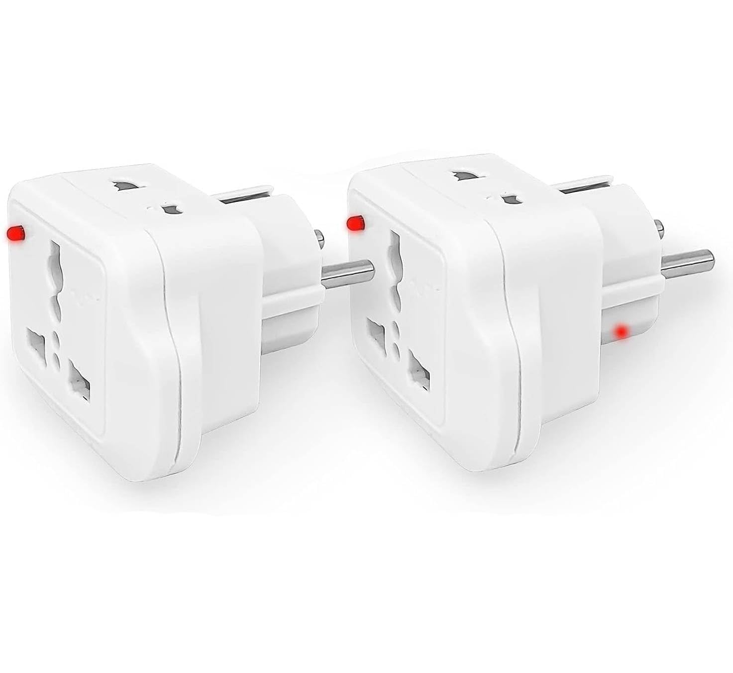 ECVV® [2 Pack] Travel Adapter for Saudi Arabia/US/UK/Japan/China/Australia Plug Converter to EU/Germany Plug and Others to 2-Pin European Plug Adapter (White)