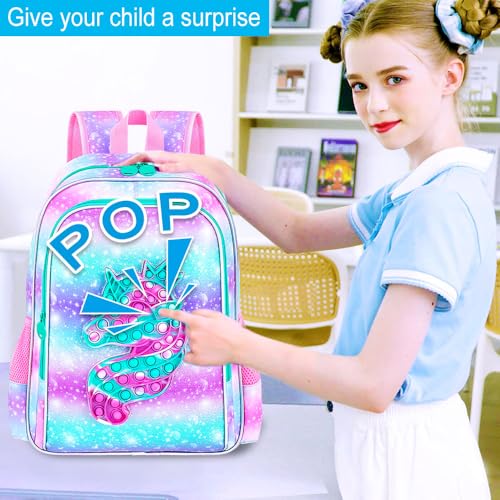 Image of CCJPX 3PCS Unicorn Backpack for Girls, 16 inchKids Water Resistant Elementary Preschool Kindergarten School Bookbag with Lunch Box - Pink