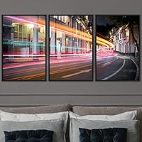 3 Piece Framed Canvas Wall Art Colorful Industrial Lights Canvas Prints Home Artwork Decoration for Living Room,Bedroom - 16