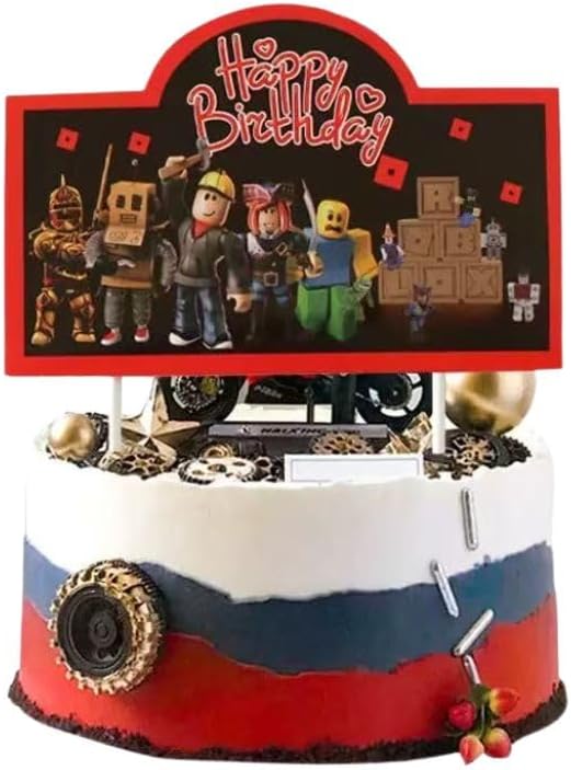 59Pcs Video Game Birthday Decorations Happy Birthday, Birthday Party Supplies with Cake Toppers, Balloons, Happy Birthday Banner, Backdrop, Large Cake Topper