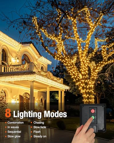 bitjam 2 Stück Solar Lichterkette Aussen, 5M 50 LED Lichterketten Solar Draußen 8 Modi IP65 Wasserdicht Solarlichterkette Außen Wetterfest für Garten Zaun Baum Hof Balkon Deko (Warmweiß)