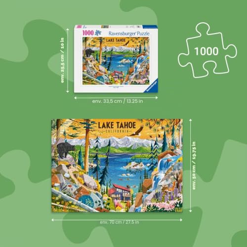 Puzzle 1000 pièces : Lac Tahoe Californie Ravensburger France - vue 5
