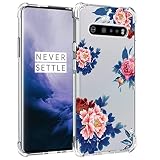 Tothedu Custodia per LG V60 ThinQ 5G/Cover per LG V60/LM-V600, motivo trasparente sottile e morbido in resistente cover posteriore TPU flessibile antigraffio telefono per LG V60 ThinQ Fiore blu