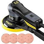 DEVMOTT Random Orbital Sanders 5.0mm, 360W Brushless Electric Orbital Sander with 150mm/6IN Backing Plate, 6 Variable Speed to 10000RPM, Hand Sander for Wood Sanding