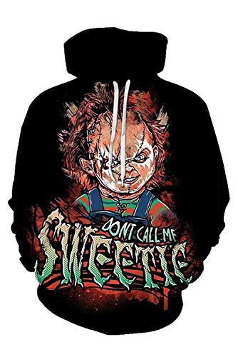 RedJade Hombres Mujeres Sudadera con Capucha impresión Tops Camisa de Jersey Chaqueta de Sudor Outwear Tops Child'S spielen Play Chucky