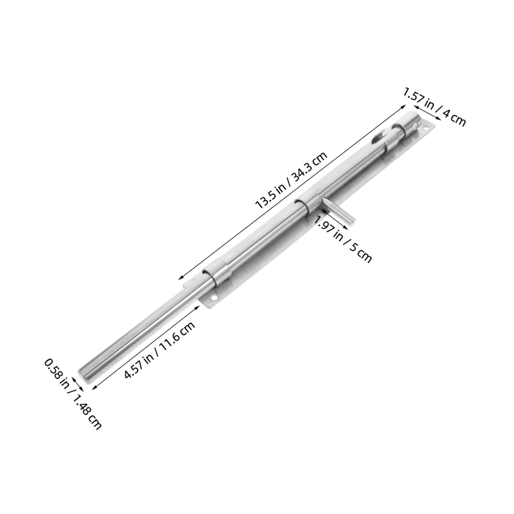 DOITOOL 17 Inch Thickened Stainless Steel Slide Bolt Latch Heavy Duty Indoor Door Lock for Gates Barn Doors Shed Security Easy Installation - Image 2