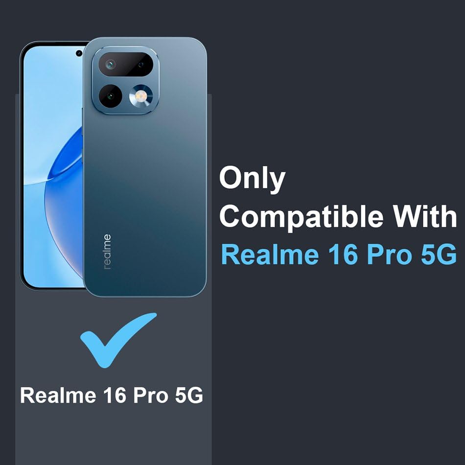 Image of Fashionury Crystal Clear Case for Realme 16 Pro 5G | Yellowing Resistance | Transparent TPU Silicone | Raised Camera Lips | Slim Transparent Cover