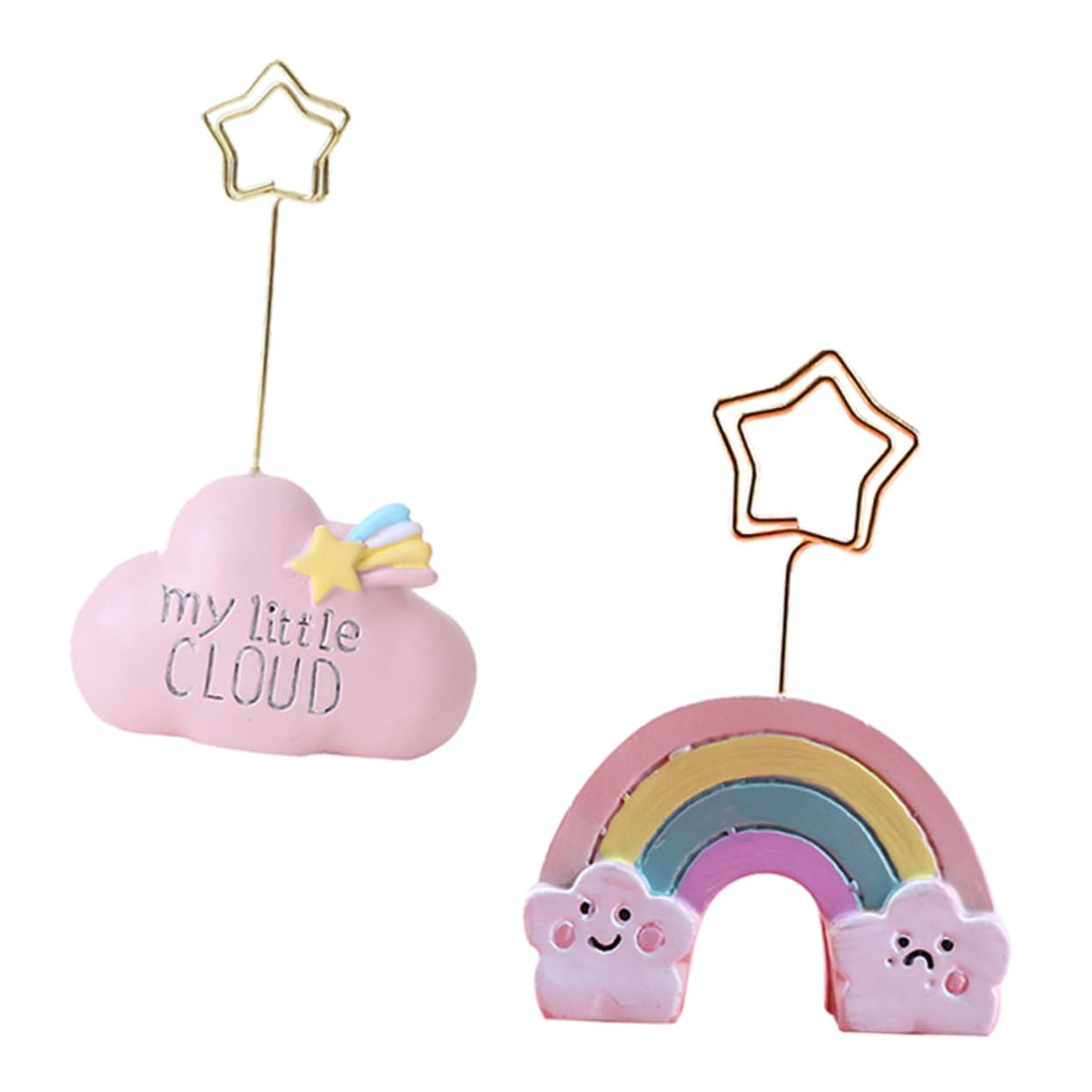 FUNOMOCYA 2pcs Cloud Shape Note Clip Stand Adorable Desktop Memo Holders for Photos Menus and Table Decorations for Home and Party Use Sturdy Metal Clip Design