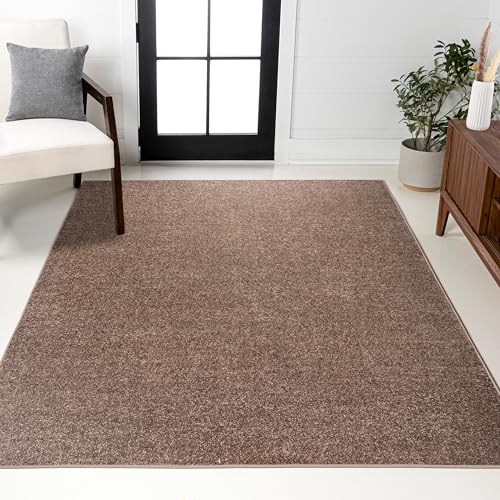 Best Rug Color for Brown Couch: Top Stylish and Cozy Rug Choices 6 JONATHAN Y Haze Solid Low-Pile Brown Indoor Area Rug 8x10, Coastal,Bohemian,Minimalist,Classic, Easy-Cleaning for Living Room,Bedroom,Kitchen,Pet Friendly,Non-Shedding (SEU100J-8)