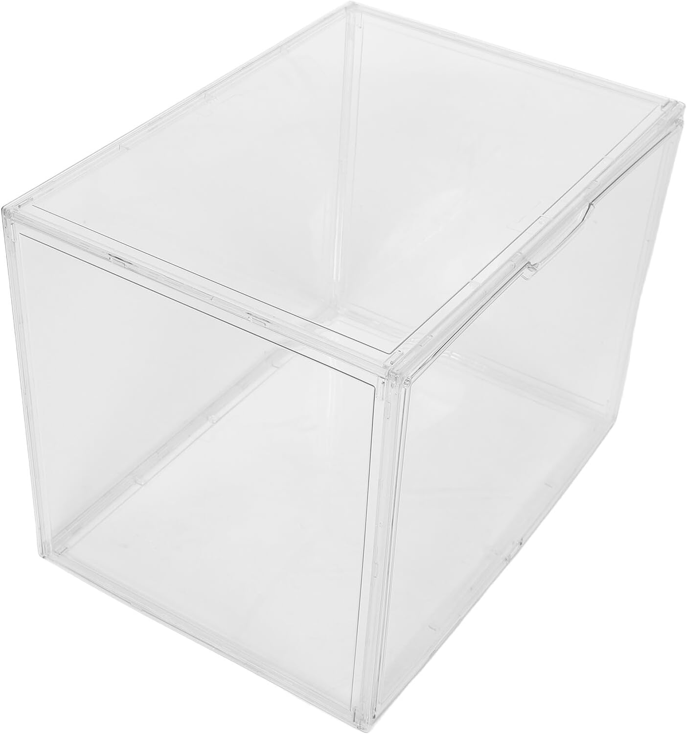 jojofuny Stackable Acrylic Shoe Storage Box 45x33x33cm, Side Open Plastic Sneaker Organizer with Front Door for Boots and Sneakers, Shoe Holder Container for Entryway and Closet