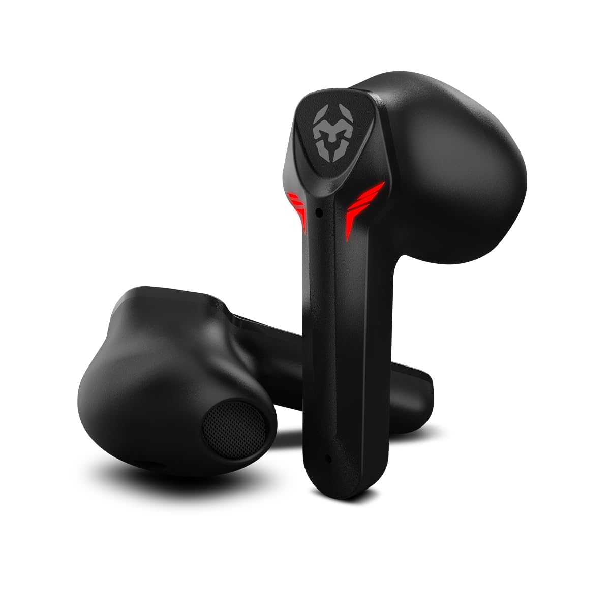 KROM KALL - Casque stéréo Gaming Intra-auriculaire, Microphone intégré, Bluetooth 5.3 zéro Latence, Push to Talk, autonomie de 12 Heures, étui de Chargement, câble USB Type-C Inclus, Noir