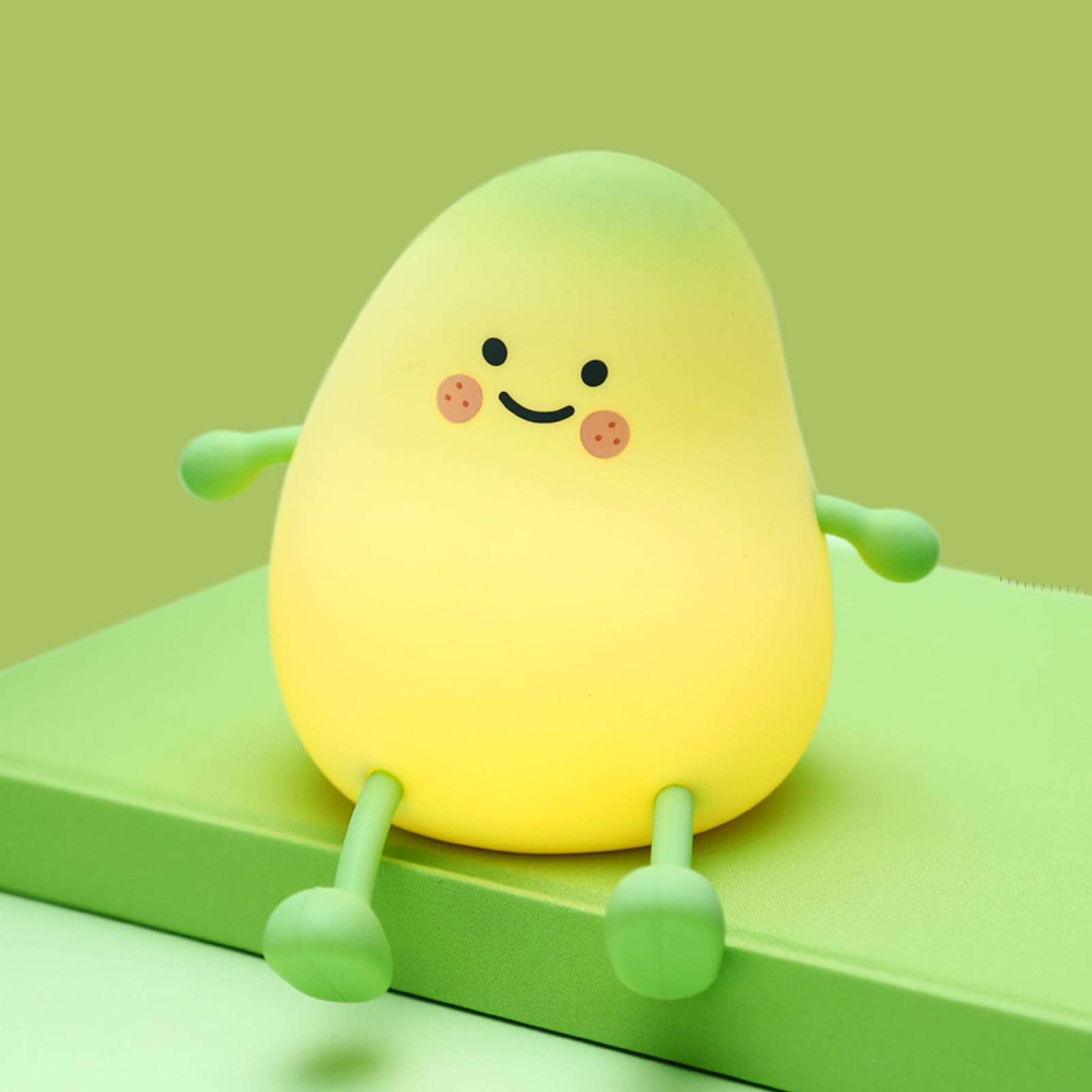 Cute Night Light for Kids, Mango Sleep Lamp Warm Light Bedroom Decor Kids Night Light, Silicone Nightlight Baby Nursery Night Lights, Birthday Christmas Gift