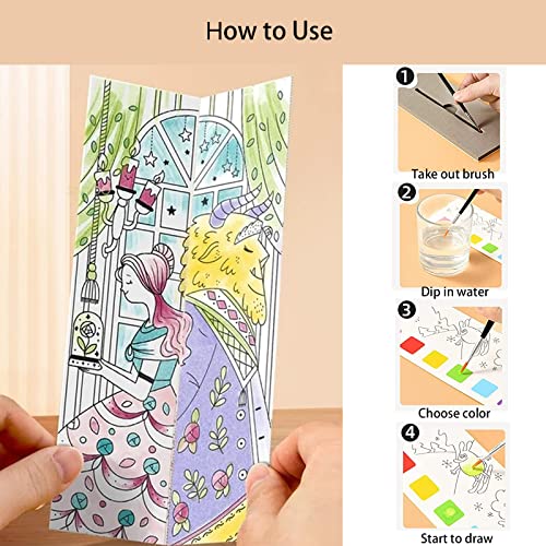 3 Pack Pocket Watercolor Painting Book Set - Watercolor Paint Book - Travel Pocket Watercolor Kit - Hand Book Travel Watercolor Journals - Christmas Stocking Stuffer Gifts For Kids #TOP5