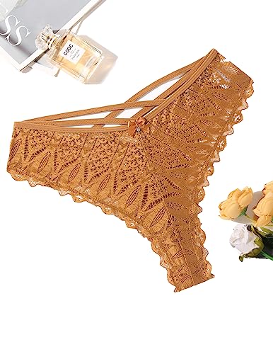 Image of Avidlove Womens Underwear Lace Cheeky Panties Criss Cross Back Bikini Thongs Sexy Undies