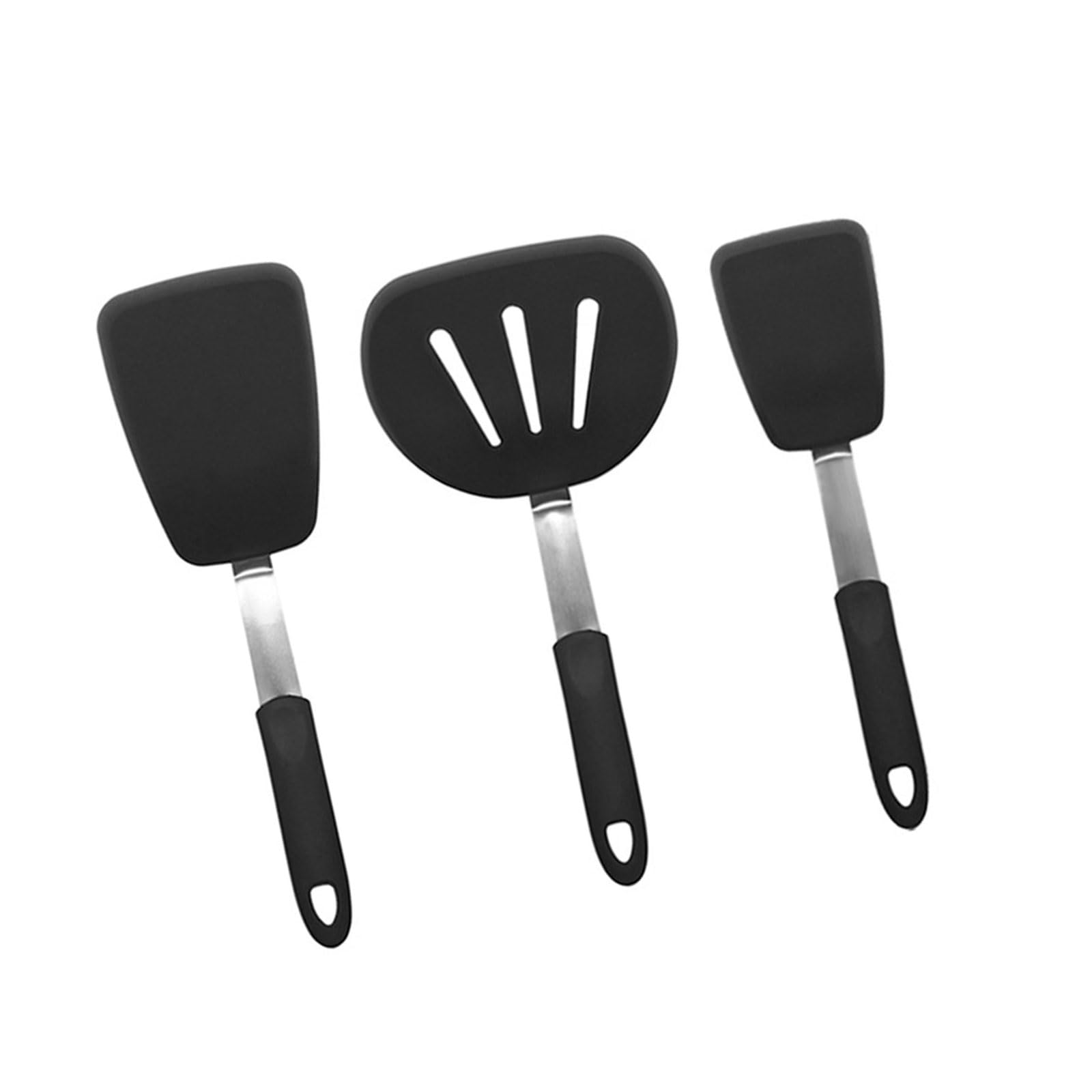 MALSSE Temperature Cooking Silicone Spatula Easy Cleaning Slotted Turner Ergonomic Handle Cooking Utensils