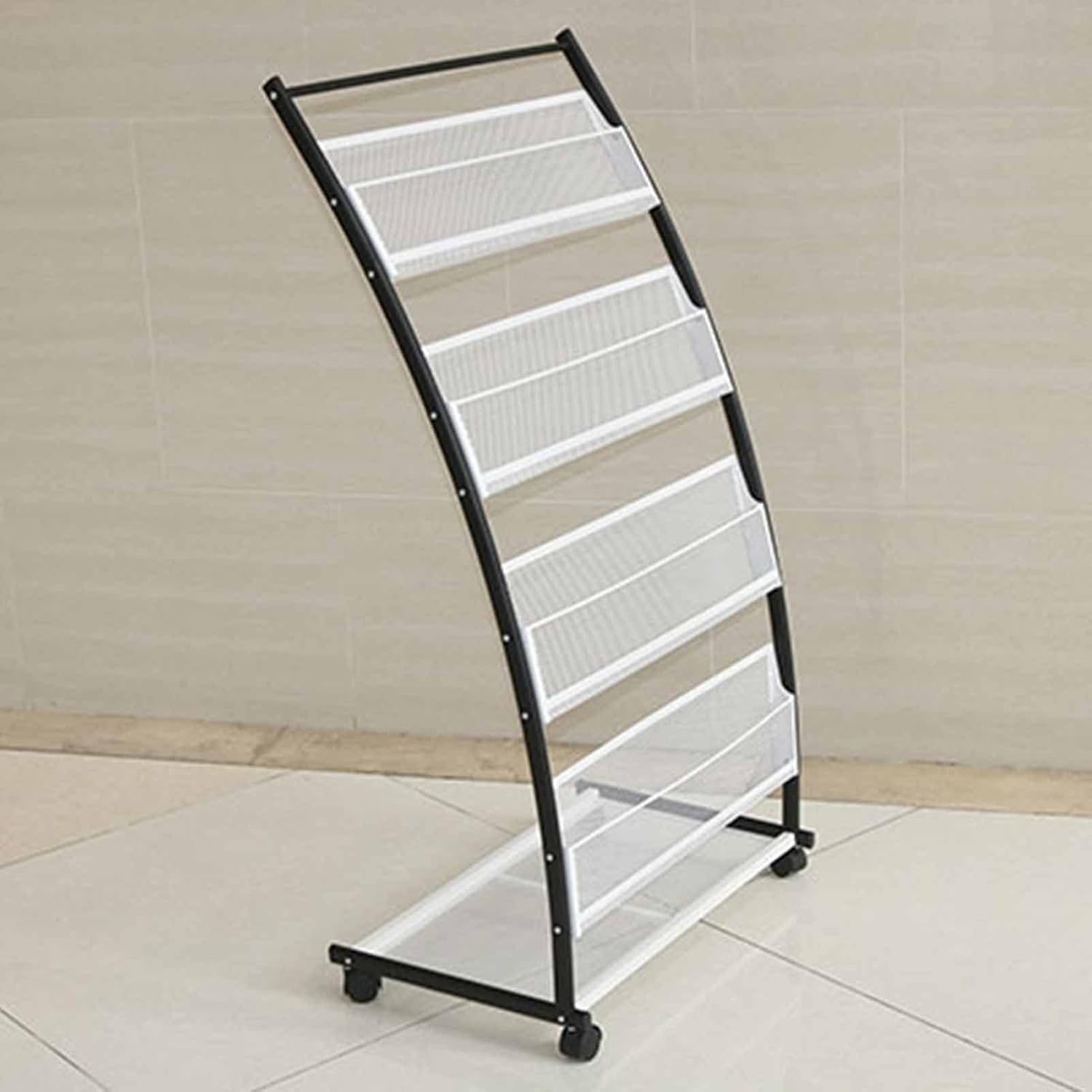 ZIMGOD Rolling Magazine Rack Holder, 5 Tier Magazine