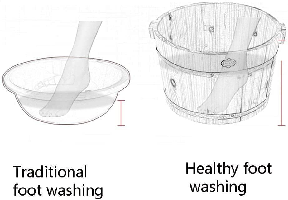 Espalda para baño de pies de madera natural gruesa portátil miniatura 5