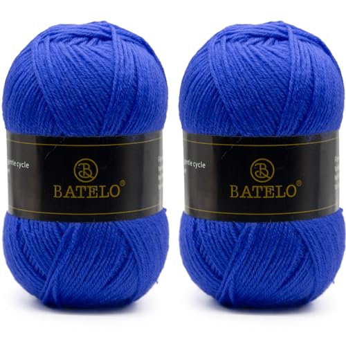 Image of Crochet Yarn Blue Amigurumi 560 Yards, 2 Pack Acrylic 150g /5.3oz, 3 Light Worsted for Crocheting & Knitting