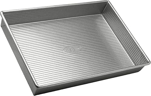 USA Pan Bakeware - Moldes rectangulares y cuadrados para tartas, 9 x 13 pulgadas y 8 x 8 pulgadas, revestimiento antiadherente y de liberación rápida