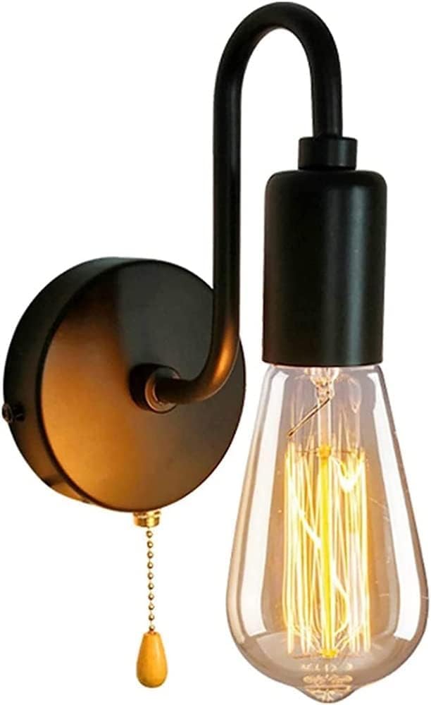 SXECAEPS Wall Lamps Sconces Vintage Indoor with Switch, Loft Metal Retro Lights Industrial E27 Brass Head Mounted Lamp