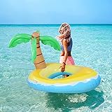 CLISPEED Aufblasbarer Kokosnussbaum Pool Float Ride On Floatie mit 2 schnellen Werten dicke PVC Pool Rafts Schwimmring Sommer Wasser Spaß Strand Pool Party für Kinder Teenager bestanden SGS Tests