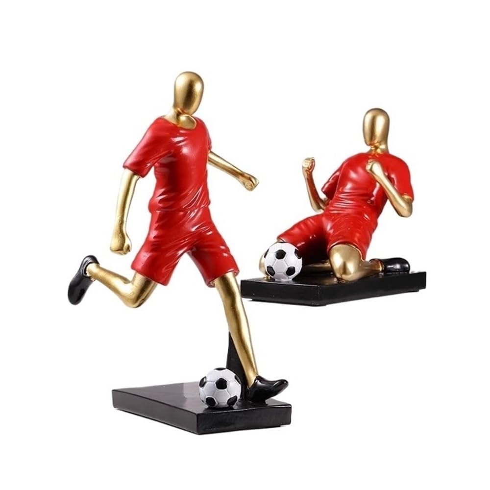 DFHS46JK Table Decorations Handmade Resin Figure Football Ornaments Modern Fashion Home Decorations, 2 Pieces Art Statue