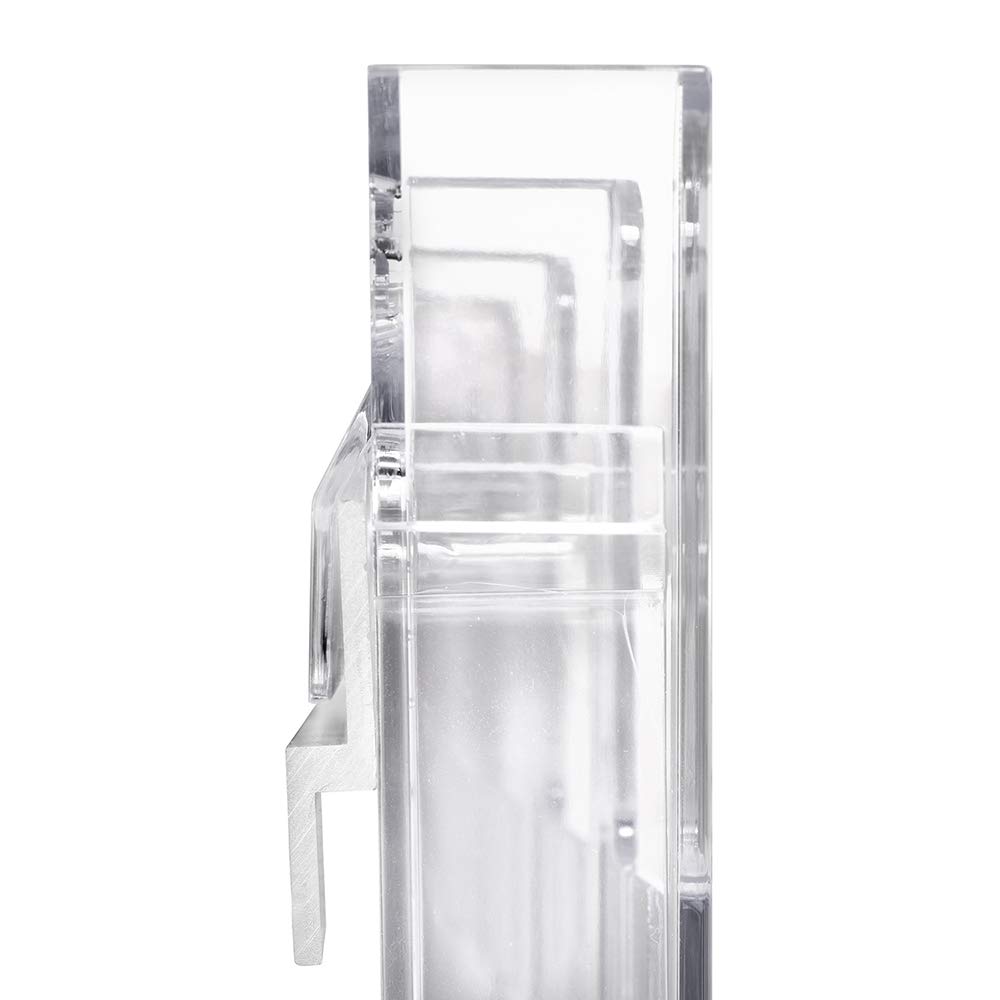 Zeigis Wandprospekthalter mit 12 Fächern für DIN A4 Hoch transparent | Für Flyer und Prospekte in DIN A4 Hoch, 23mm Fülltiefe je Fach, modulares System mit Wandschiene, erweiterbar