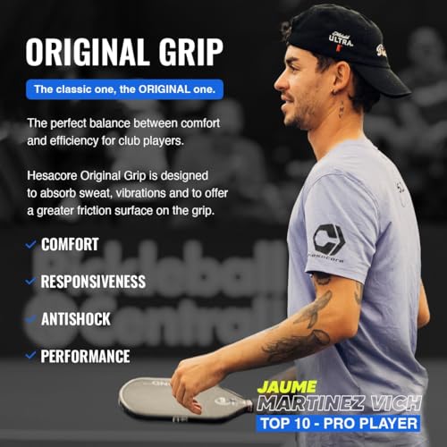 Pickleball Paddle Grip - 5.25in - Regular Feel - Supports Tennis Elbow, Enhances Grip Strength, Reduces Vibration with Finger Support and Anti-Sweat Design2