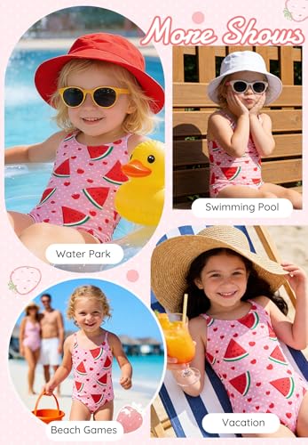 Image of Zando Girls Bathing Suit Size 2-10 Years - Cute Toddler Swimsuit Girl Adjustable One Piece Swimwear for Summer Beach Wear
